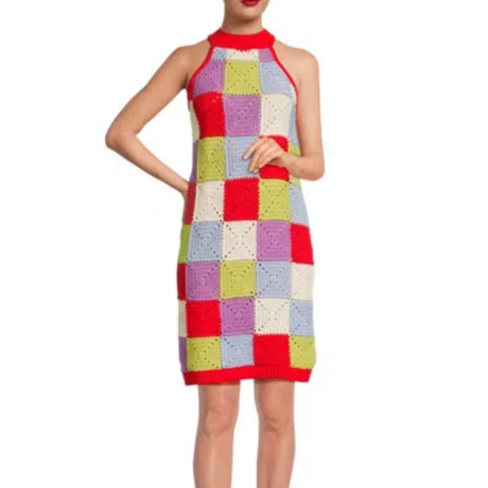 Colorful Patchwork Knit Dress - Picture 10 of 10